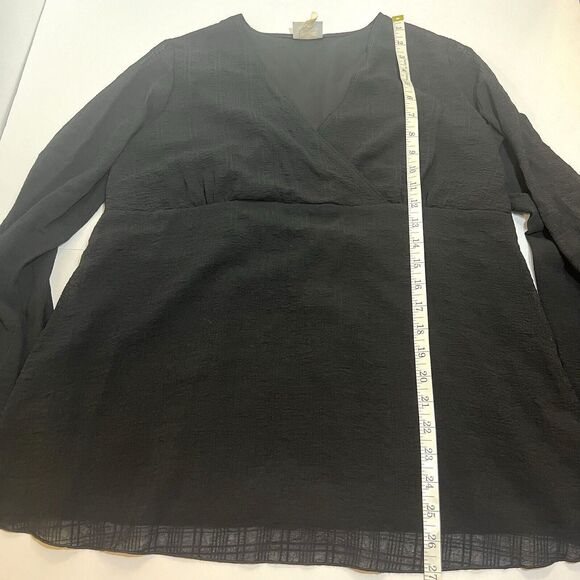 Baby and Me Maternity Top Small Plaid Sheer Layered Hem Boho Blouse - Picture 6 of 11